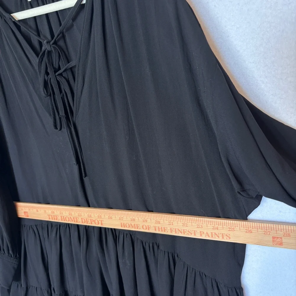Arket Black Ruffled Crêpe Dress‎ Size Small - Picture 10 of 12